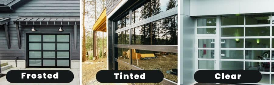 Frosted, Tinted or Clear Glass Garage Door