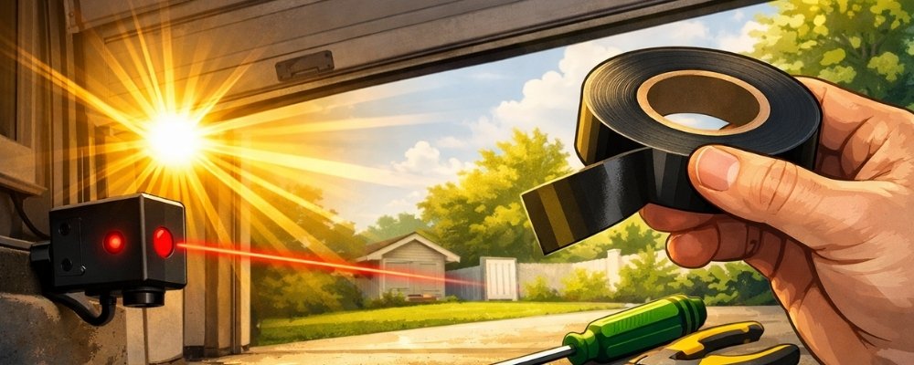 Garage Door Won’t Close in Sunlight DIY Sensor Sun Shield Fix