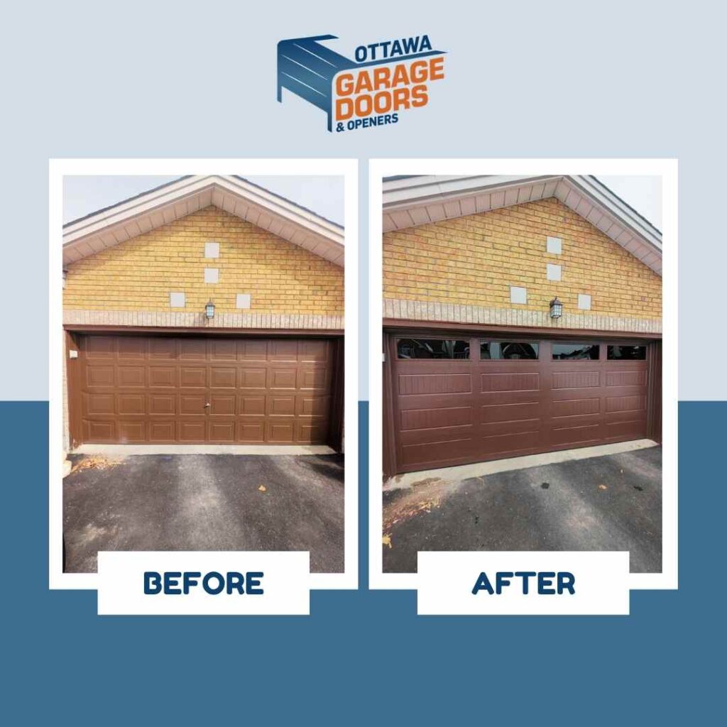 Garage door replacement before after