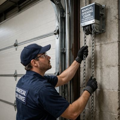 Manual Opening Chain Service for Commercial Overhead Doors